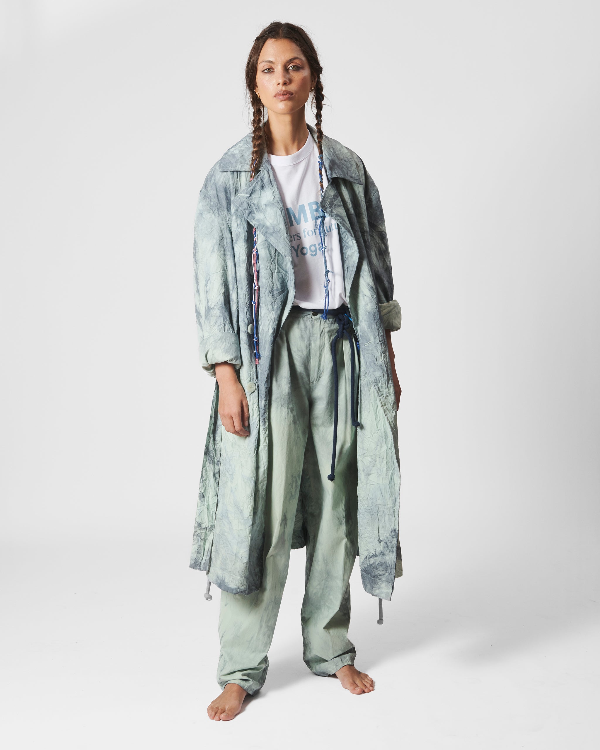 COAT WORKERS GREEN TIE DYE