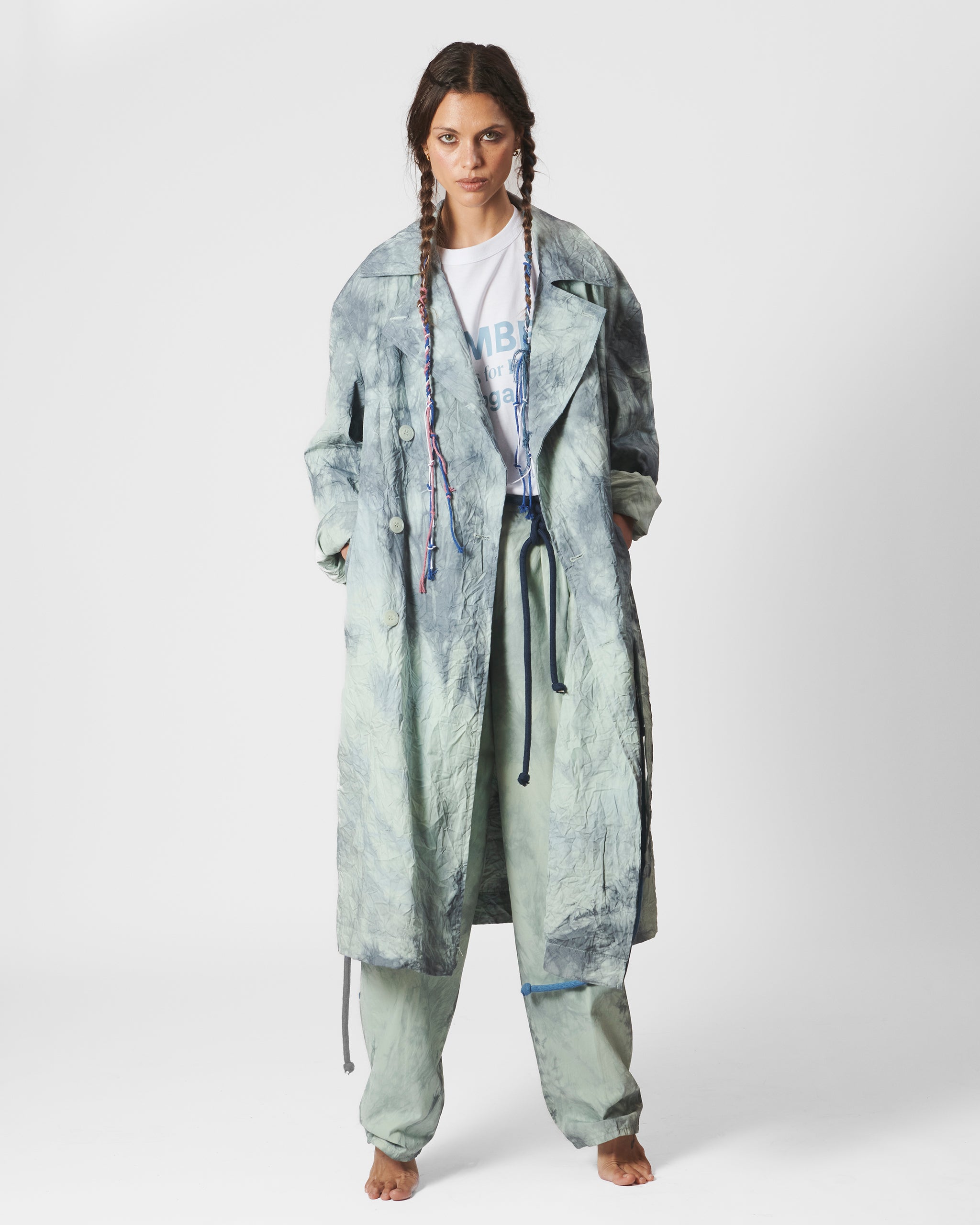 COAT WORKERS GREEN TIE DYE