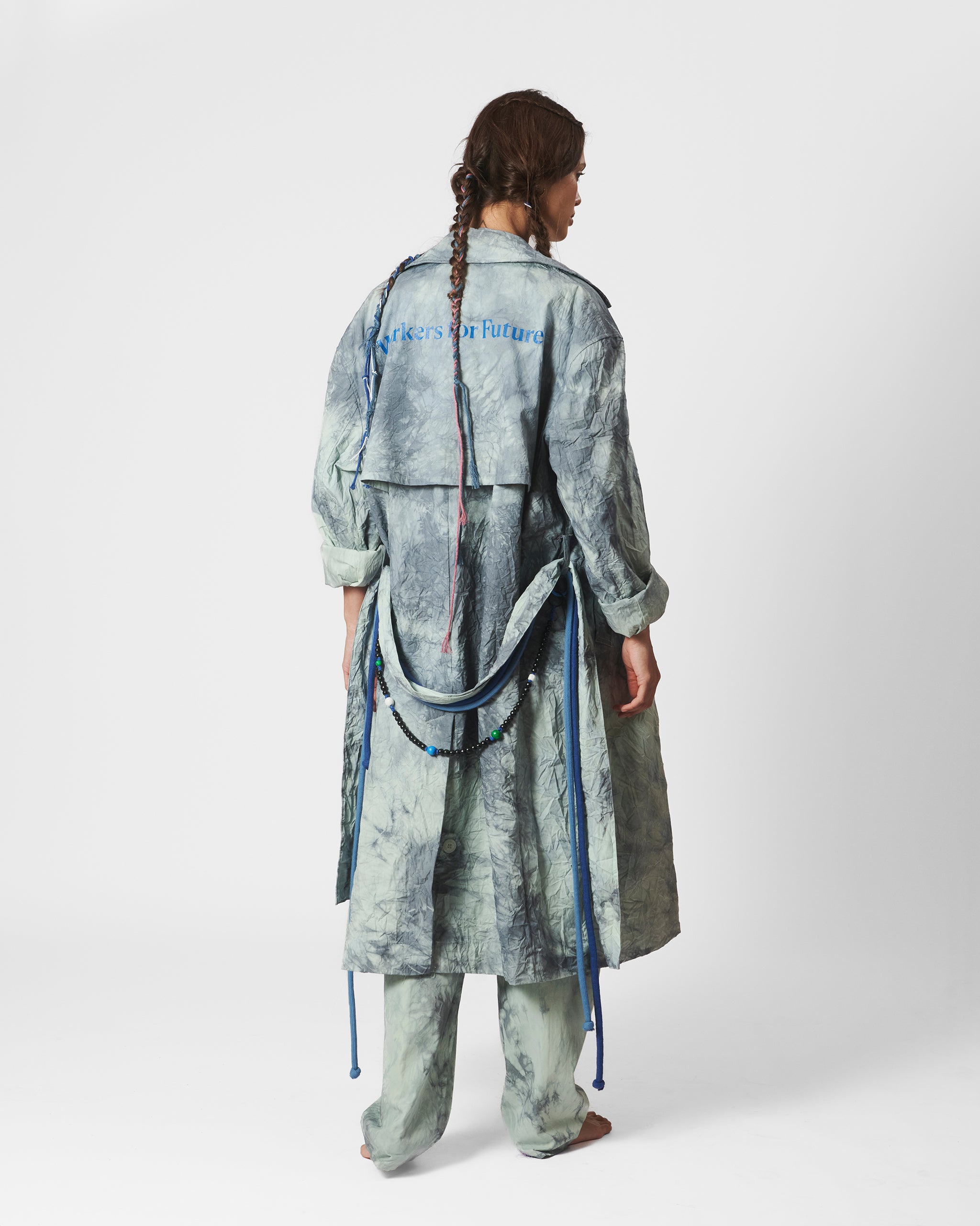 COAT WORKERS GREEN TIE DYE