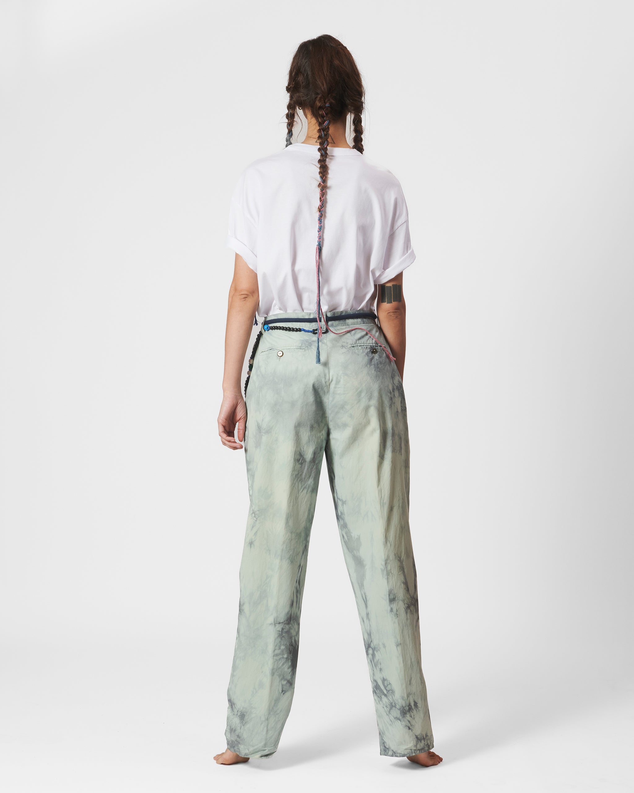 VINTAGE TROUSERS 2 GREEN TIE DYE