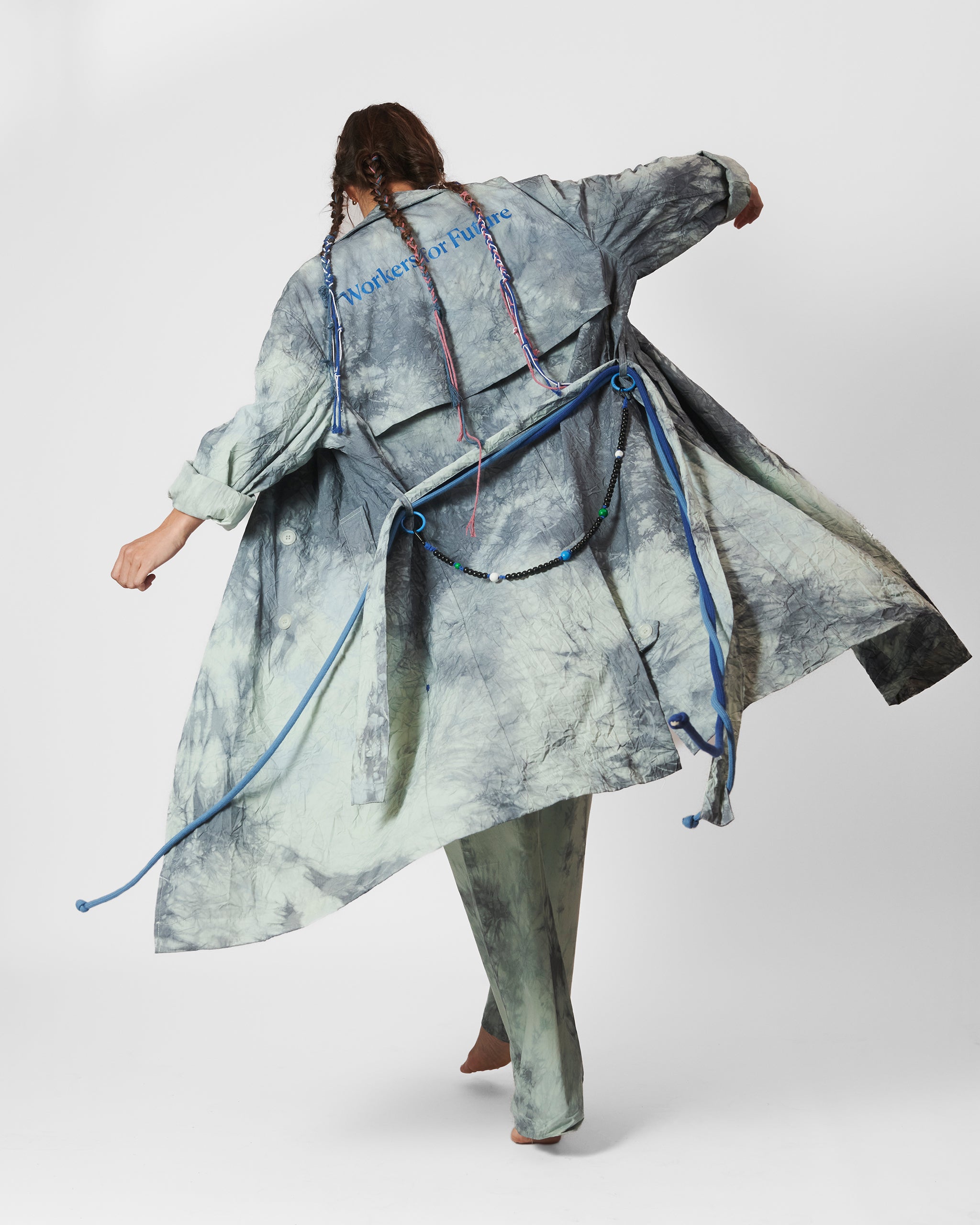 COAT WORKERS GREEN TIE DYE