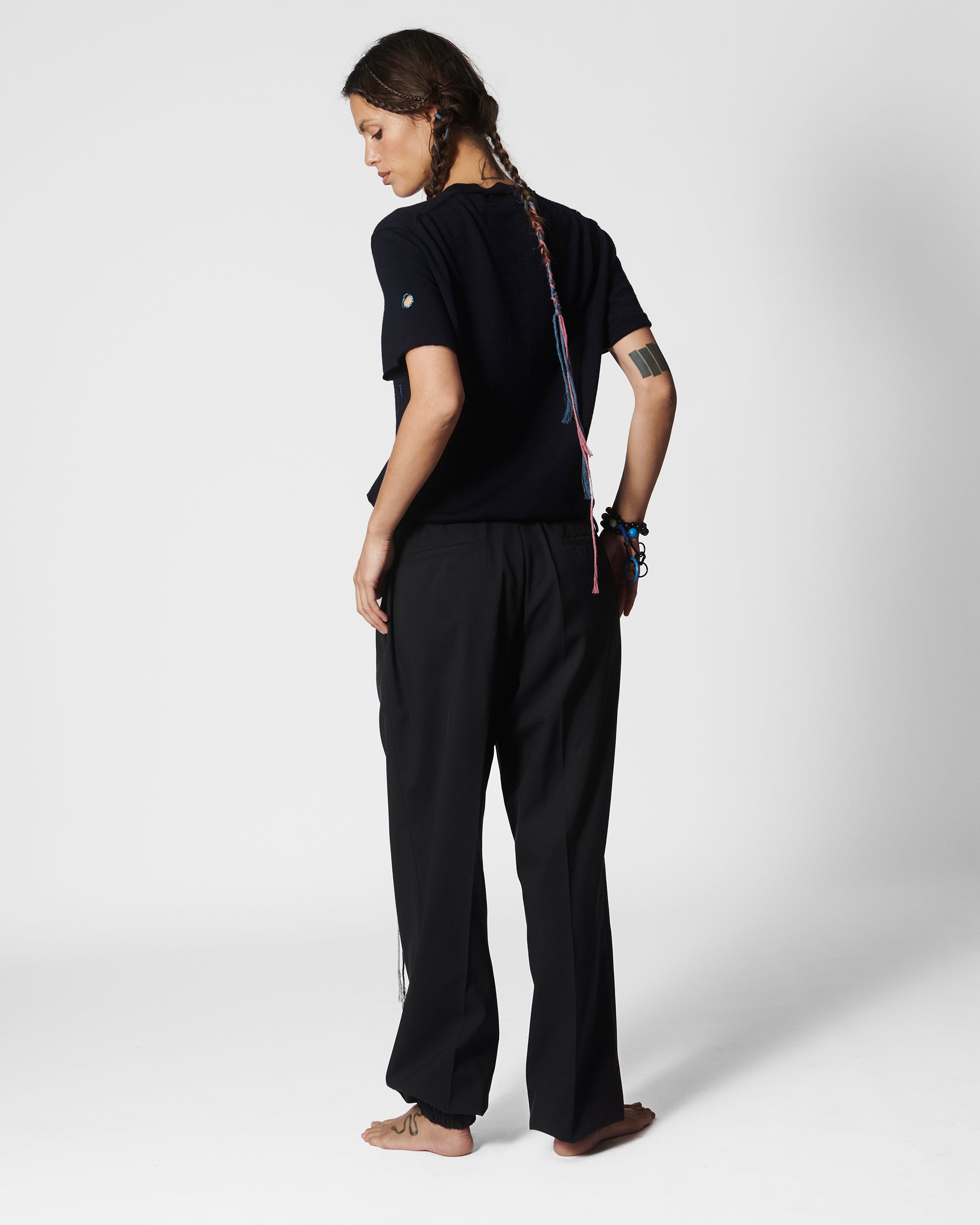 VINTAGE 8 NAVY BLUE HUGO WOOL TROUSERS