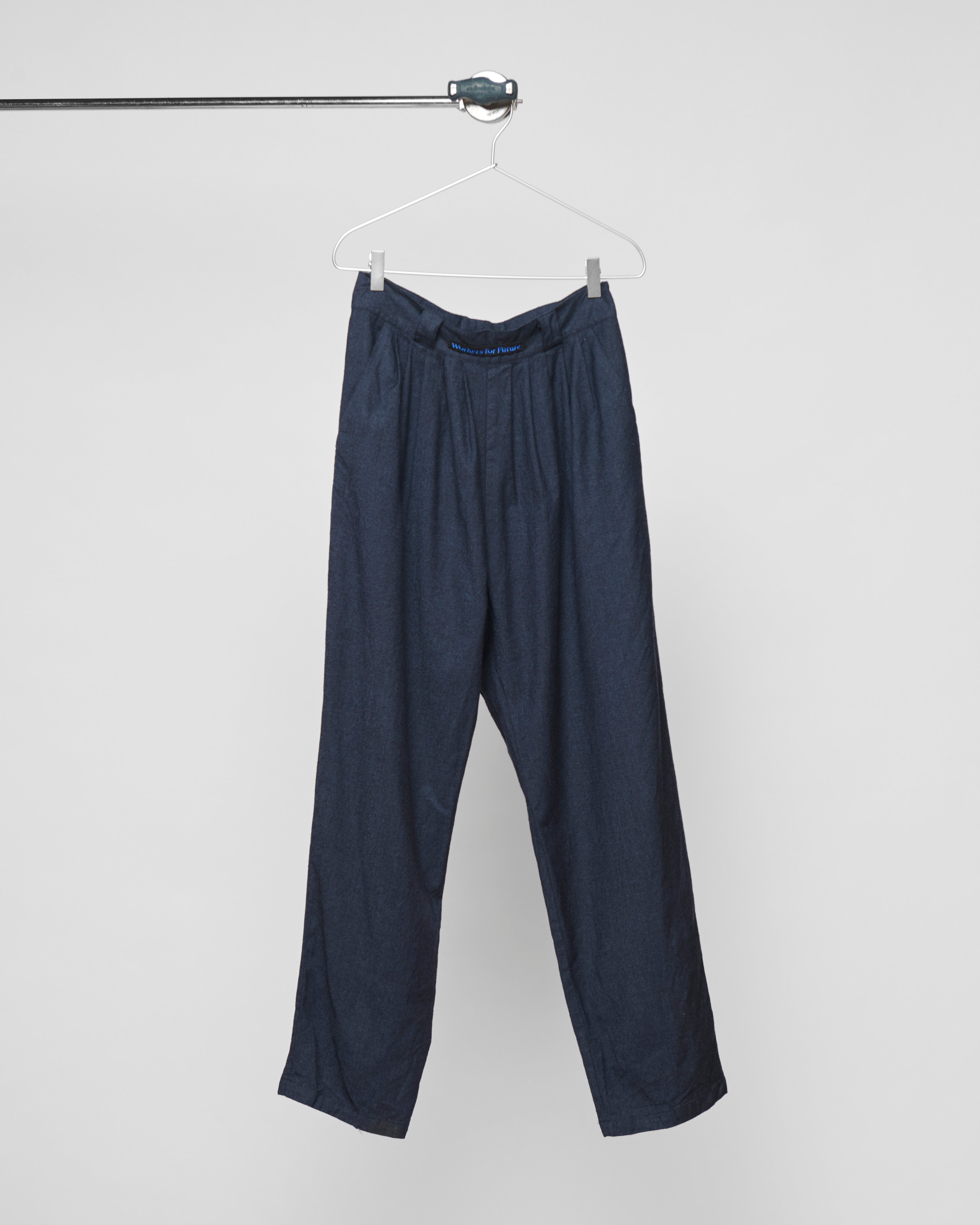 VINTAGE 1 DARK BLUE WOOL TROUSERS